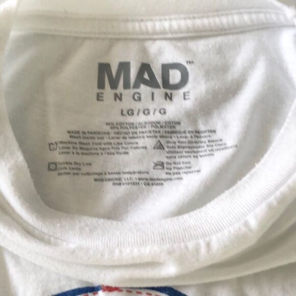 Mad Engine Cotton/Poly Patriotic Graphic T Mens Large - Picture 2 of 4